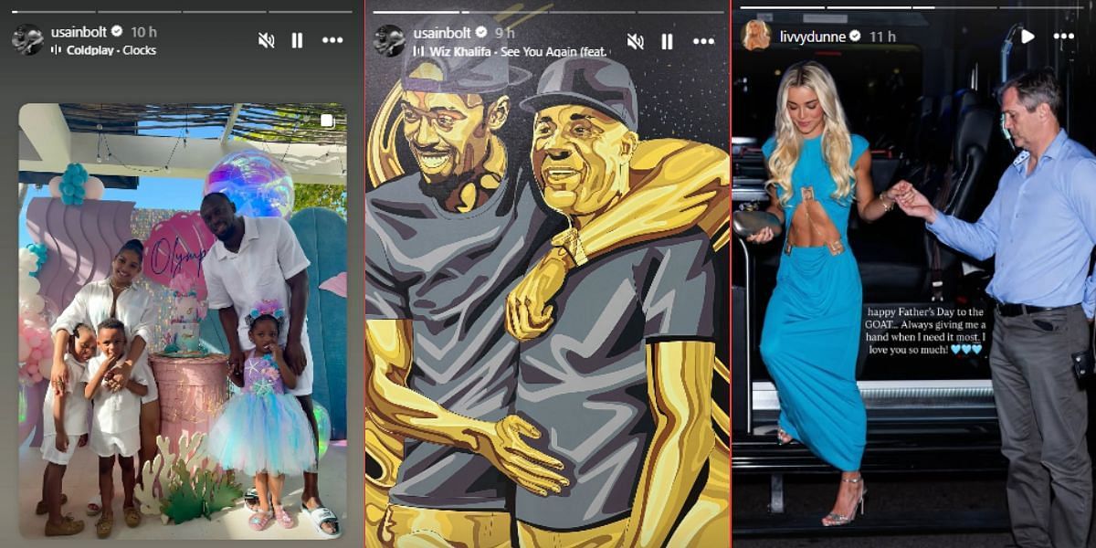 Screenshot of Bolt and Dunne's Instagram stories.